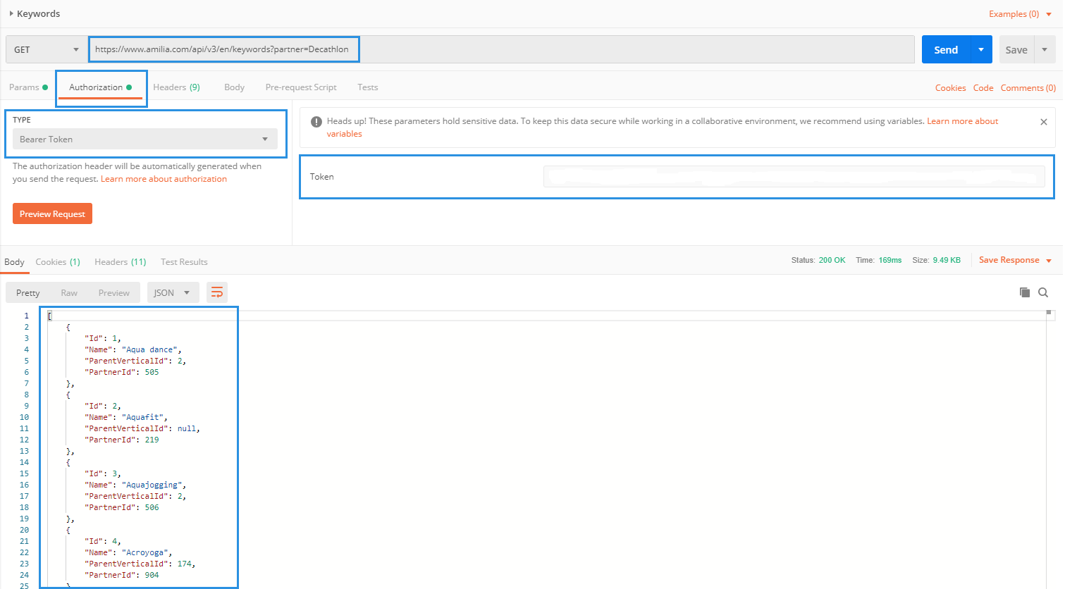 Making a call with Postman
